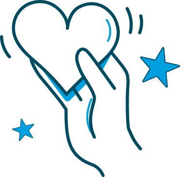 hand holding heart icon